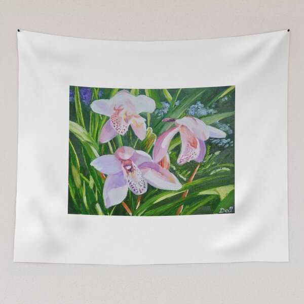Item preview, Three Pink Cymbidium Orchids designed and sold by Dai Wynn Fine Art.