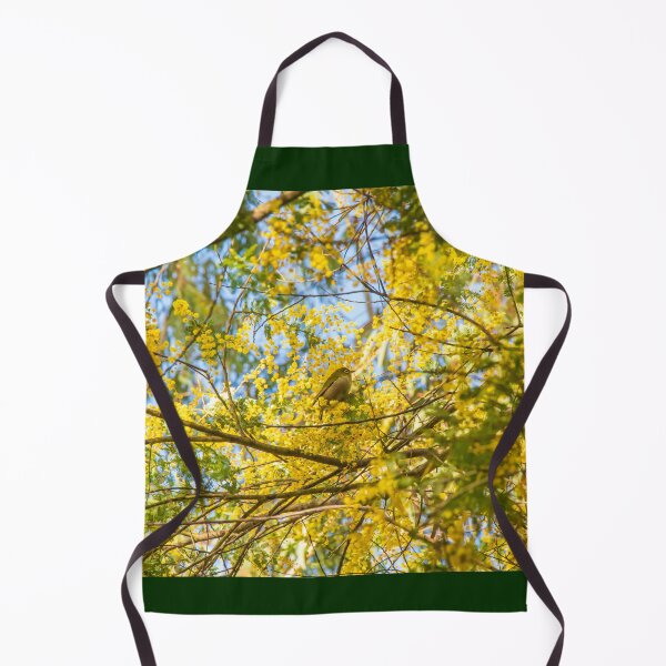 Item preview, Silvereye in Golden Wattle Boughs designed and sold by FigTreeMagick.