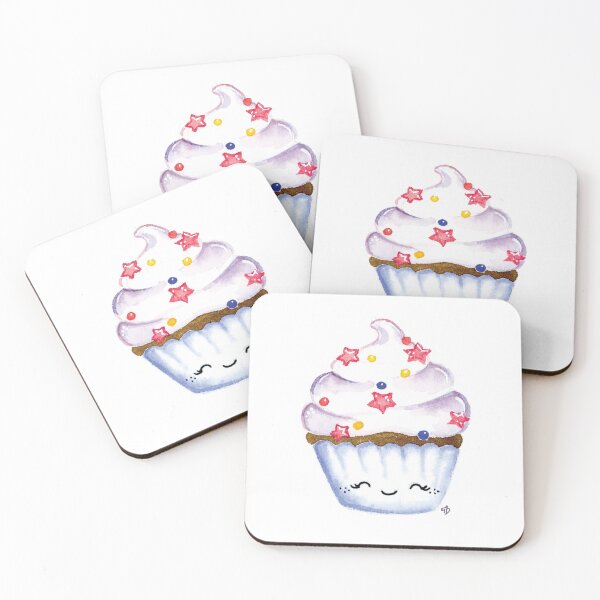Item preview, Kawaii Cupcake | Watercolor Kawaii Art designed and sold by Tatyana Deniz.