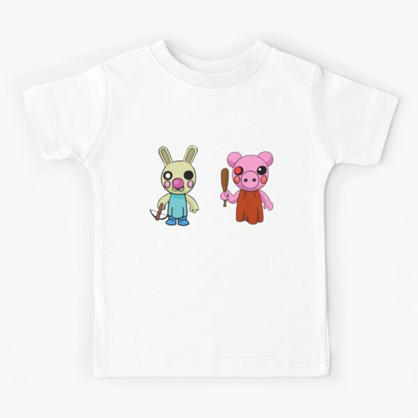 Roblox Piggy Bunny Fully Loaded Seamless Pattern White Kids T Shirt By Stinkpad Redbubble - pink flower eyepatch roblox
