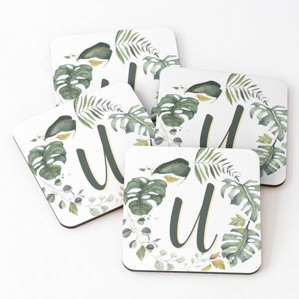 Item preview, Floral Wreath Initial Letter U designed and sold by TheFamilyVan.
