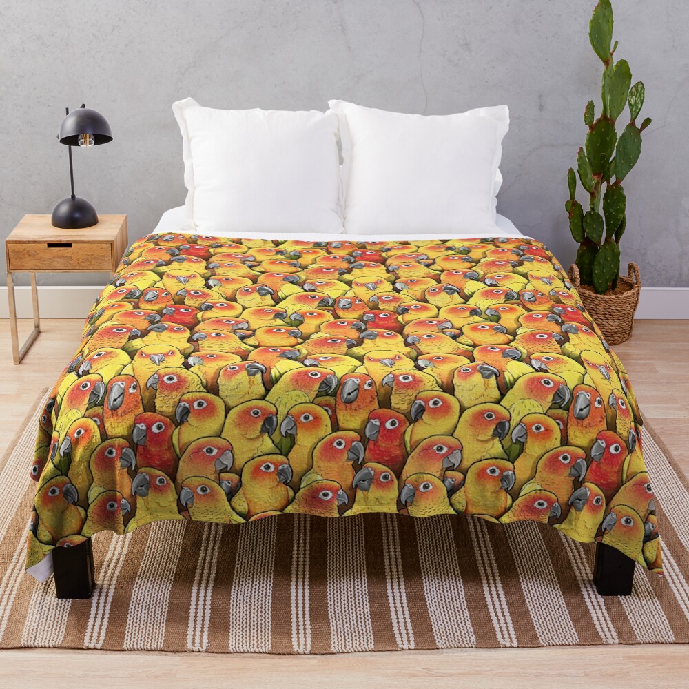 Sun Conures Throw Blanket