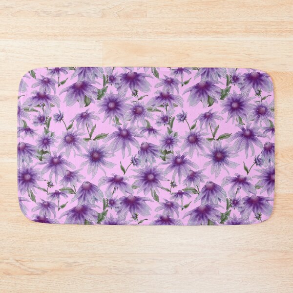 Item preview, Delicate lilac seamless pattern with rudbeckia flowers designed and sold by AsyaTury.