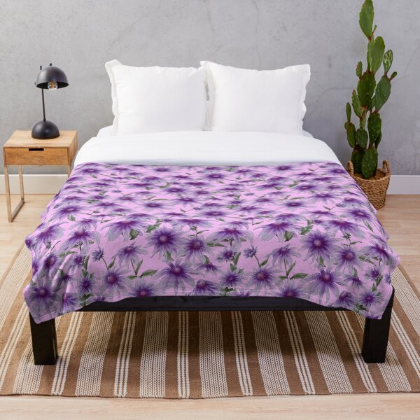 Item preview, Delicate lilac seamless pattern with rudbeckia flowers designed and sold by AsyaTury.