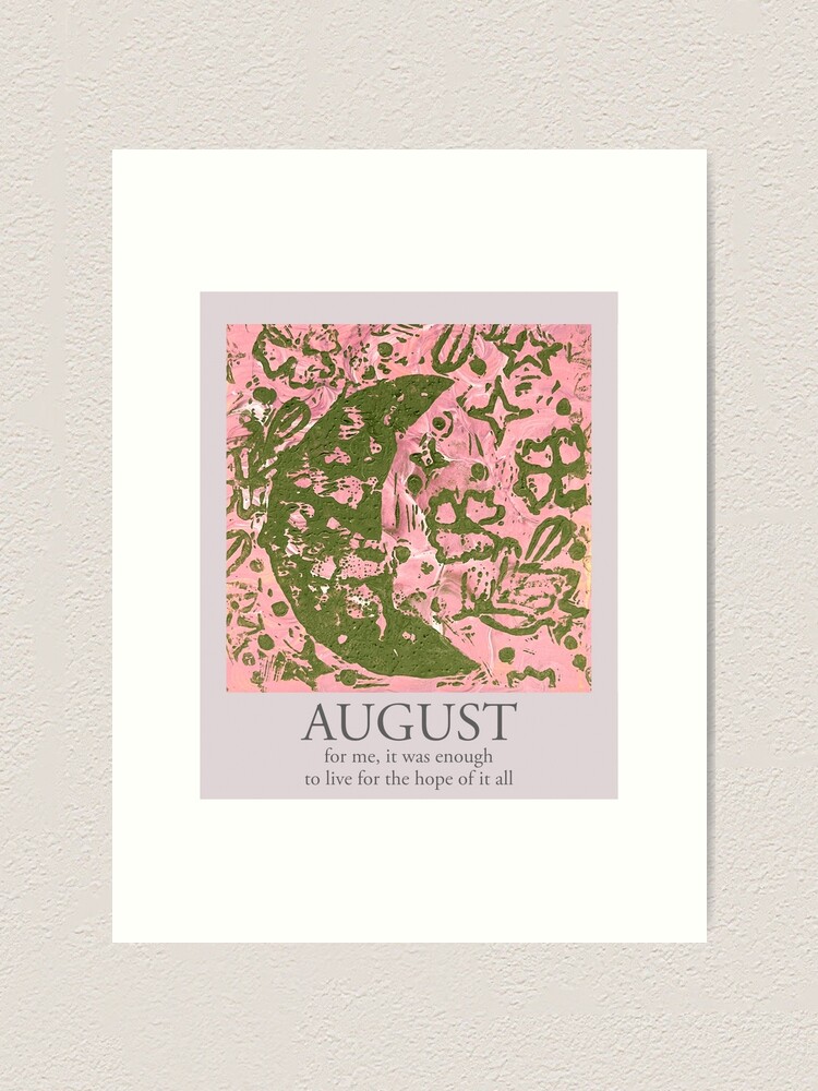 "August - Taylor Swift - Folklore " Art Print for Sale by NightCrafting