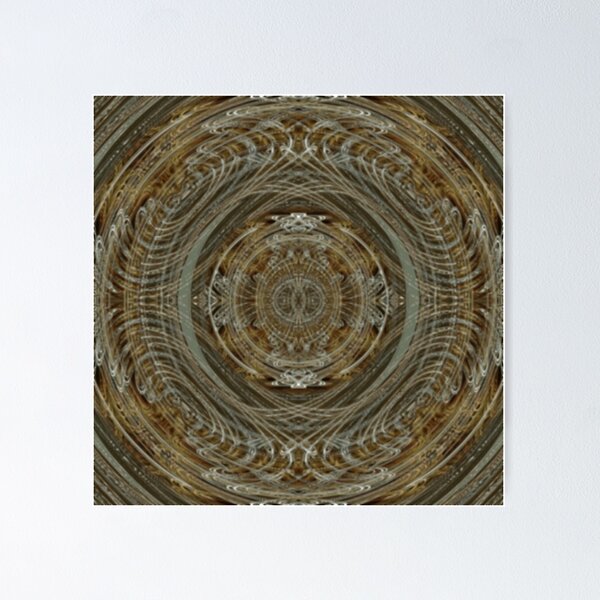 Item preview, Hollow Multidimensional Sun Dial - gold green gray geometric spiral pattern designed and sold by JaycraveDesigns.