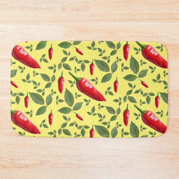 Item preview, Red chilli and green leaf pattern design mask designed and sold by KGN  CREATIVITY.