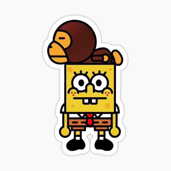 Quality SpongeBob SquarePants x Bape Baby Milo Astronaut Vinyl Sticker PVC Decal 