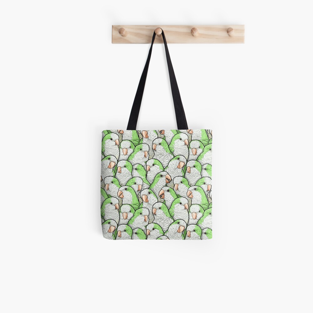 Green Quaker Parrots Tote Bag