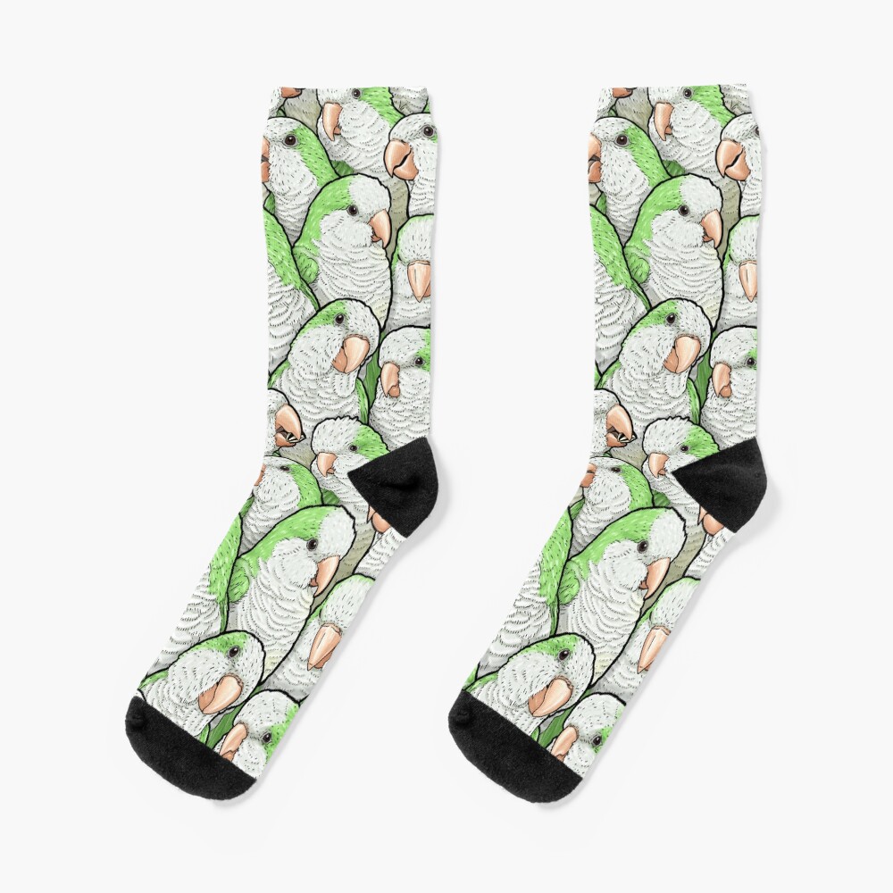 Green Quaker Monk Parakeets Socks