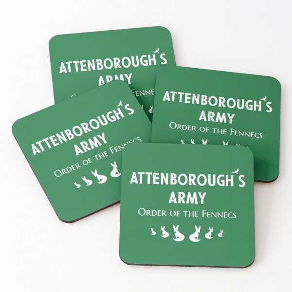Item preview, Attenborough's Army: Order of the Fennecs - White on Forest Green designed and sold by ImperfectLife.