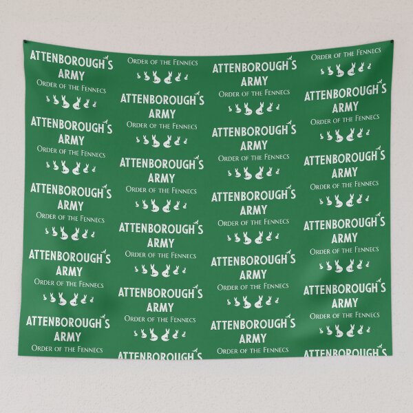 Item preview, Attenborough's Army: Order of the Fennecs - White on Forest Green designed and sold by ImperfectLife.