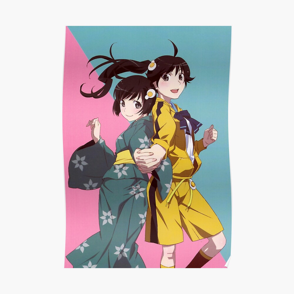 Monogatari Series Tsukihi Karen Mounted Print By Anisutekka Redbubble