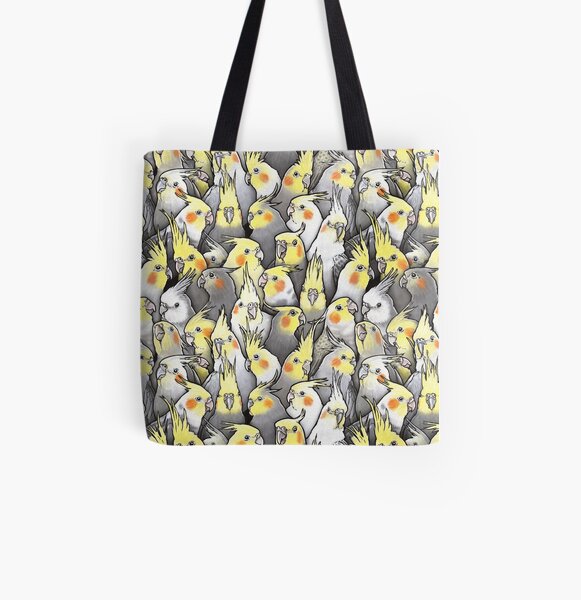 Cockatiels Galore All Over Print Tote Bag