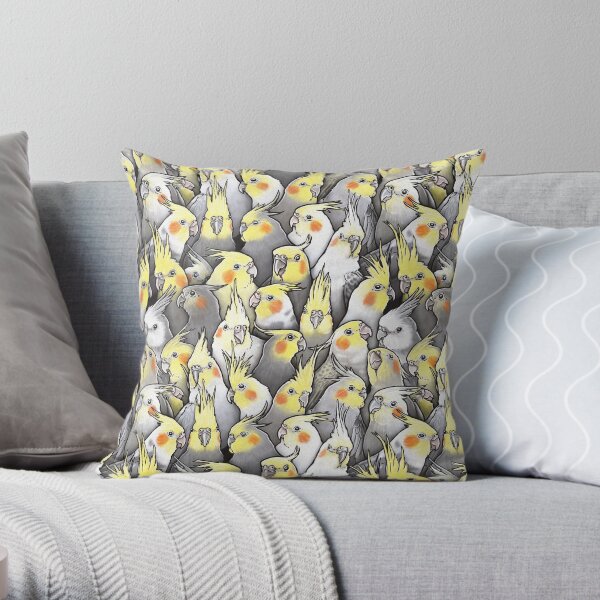 Cockatiels Galore Throw Pillow