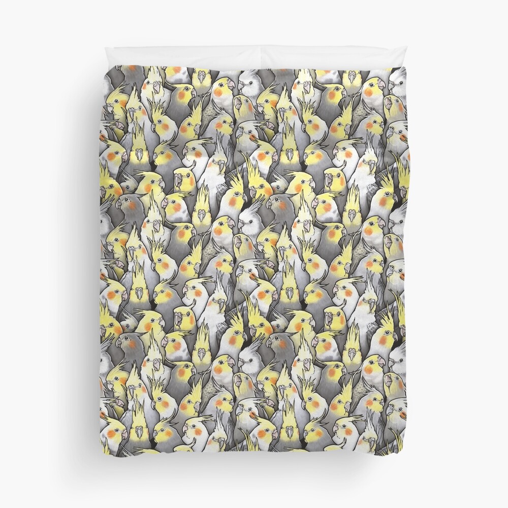 "Cockatiels Galore" Duvet Cover for Sale by MaratusFunk Redbubble