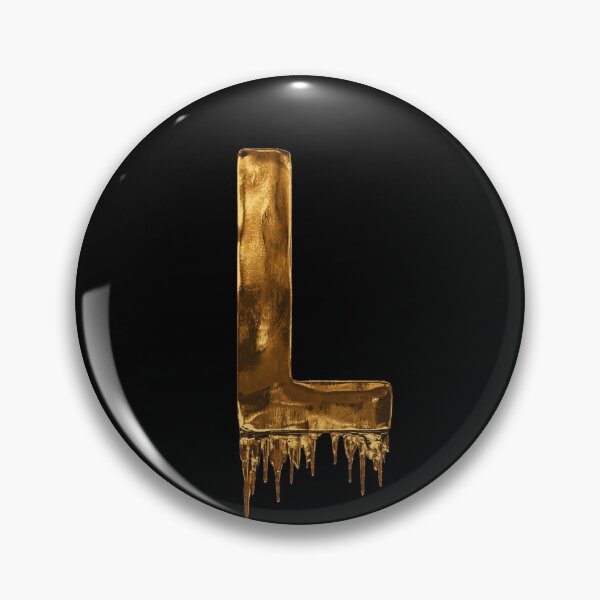 Item preview, Gold Drip  on Black Alphabet Letter L designed and sold by MPowerTeez.