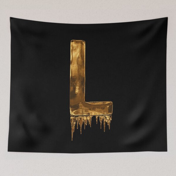 Item preview, Gold Drip  on Black Alphabet Letter L designed and sold by MPowerTeez.