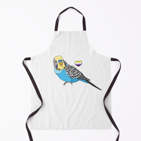 Item preview, Nonbinary Heart Budgie designed and sold by AdoraBirdArt.