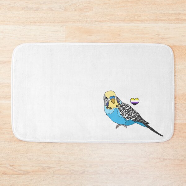 Item preview, Nonbinary Heart Budgie designed and sold by AdoraBirdArt.