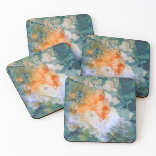 Item preview, Blue orange bright marble designed and sold by Kolinnaprint.