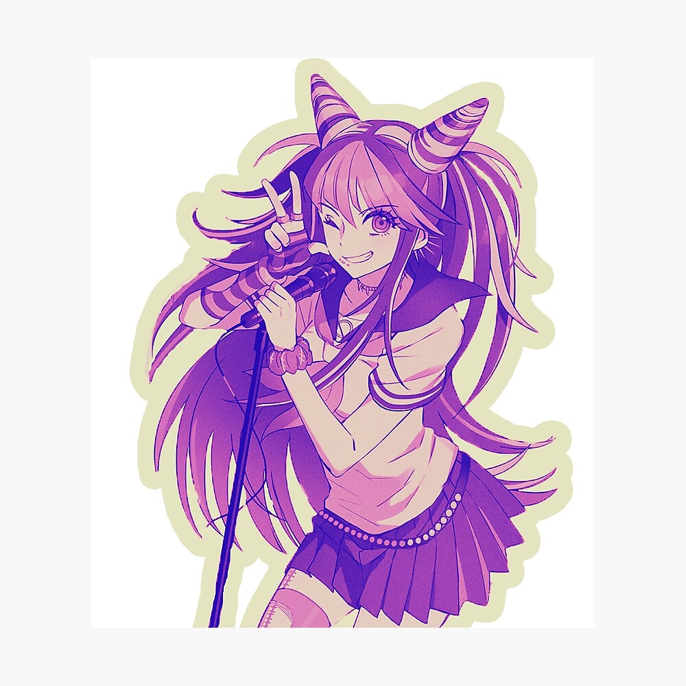 ibuki mioda sticker danganronpa v3 vaporwave anime aesthetic yami kawaii fairy kei manga poster by theodorchik redbubble