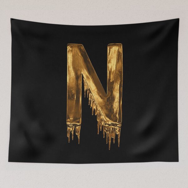 Item preview, Copy of Gold Drip on Black Alphabet Letter N designed and sold by MPowerTeez.