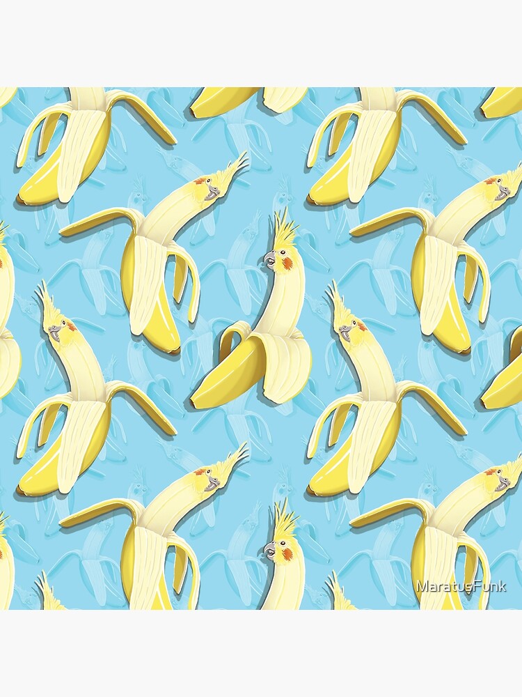 Thumbnail 2 of 2, Tote Bag, Bananaaaa! - Cockatiel Banana Pattern designed and sold by MaratusFunk.