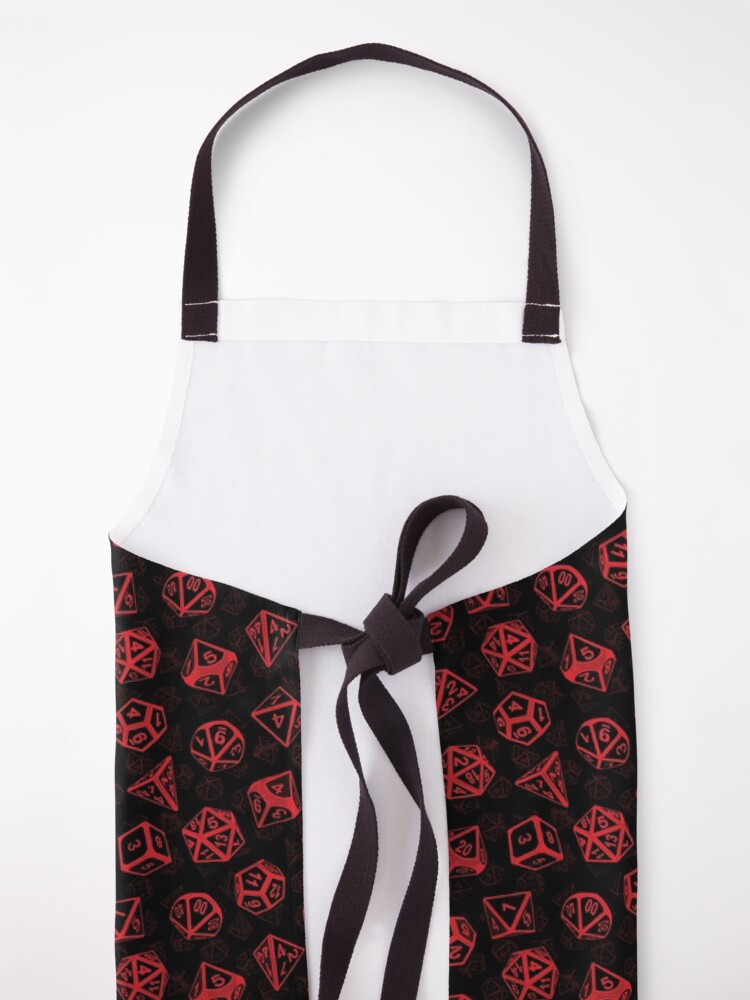 Alternate view of D20 Dice Set Pattern (Red) Apron