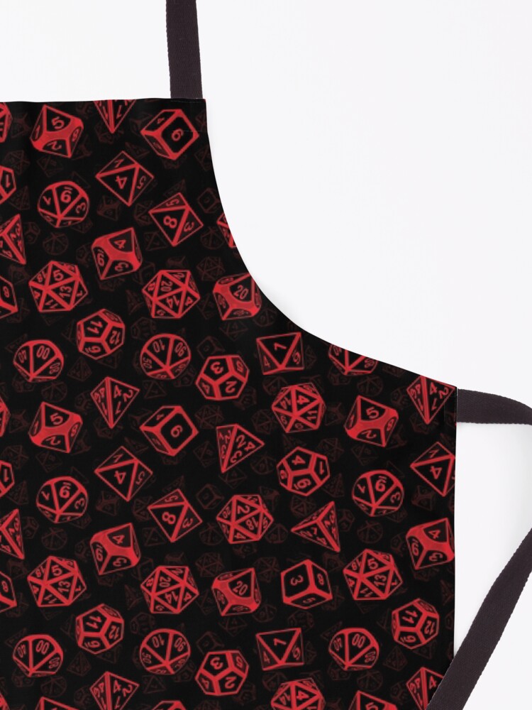 Alternate view of D20 Dice Set Pattern (Red) Apron