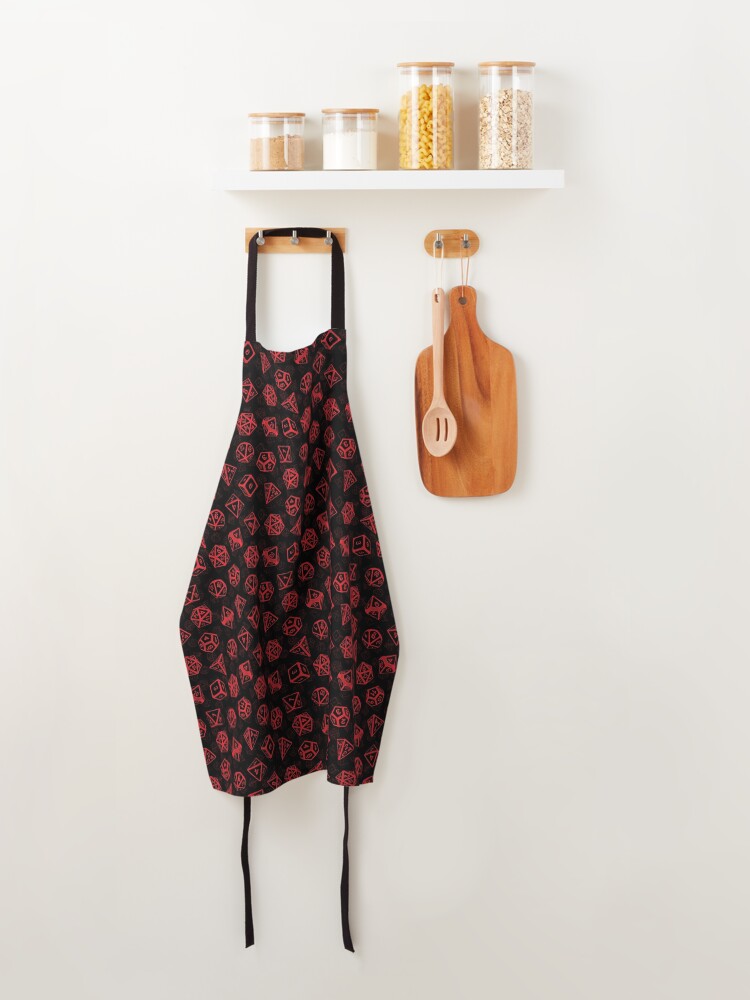 Alternate view of D20 Dice Set Pattern (Red) Apron