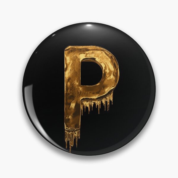 Item preview, Gold Drip Alphabet Letter P on Black  designed and sold by MPowerTeez.