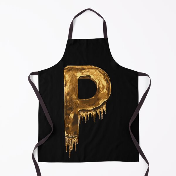 Item preview, Gold Drip Alphabet Letter P on Black designed and sold by MPowerTeez.