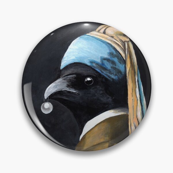 Item preview, Crow With the Pearl Earring designed and sold by WILD CROW STUDIO.