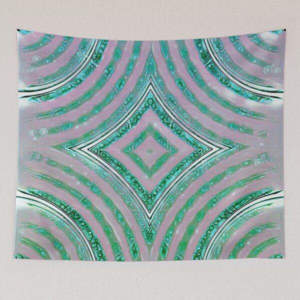 Item preview, Crystal Rain - turquoise silver white diamond star circle geometric pattern designed and sold by JaycraveDesigns.