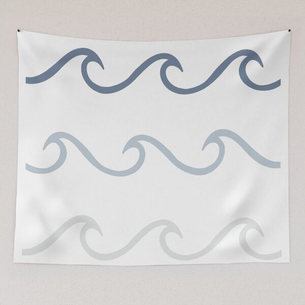 Item preview, Monochromatic Blue line art Waves pack designed and sold by Aryeh Studio.