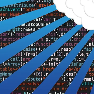 Artwork thumbnail, cloud programming code by developerfriday