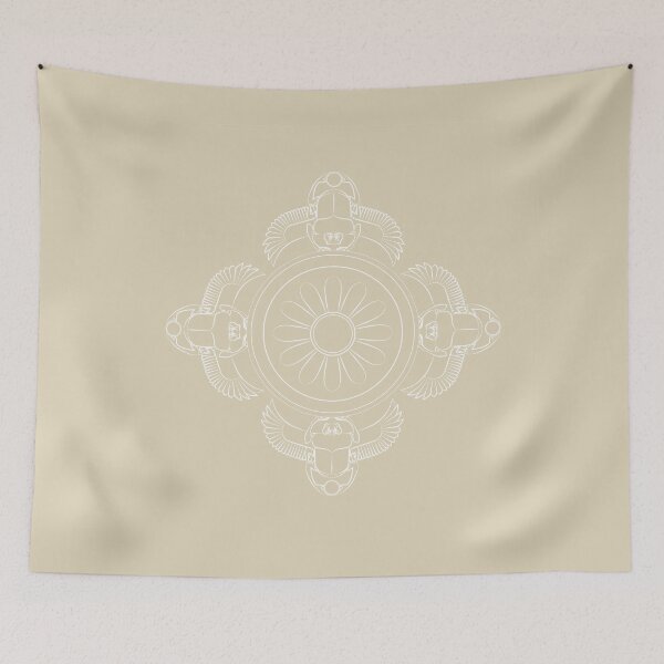 Item preview, Copie de Egyptian pattern with winged beetles (beige-kaki variation) designed and sold by Franck-Monnier.