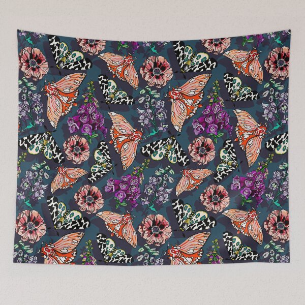 Item preview, Deep Blue Moths designed and sold by ariellemorris.