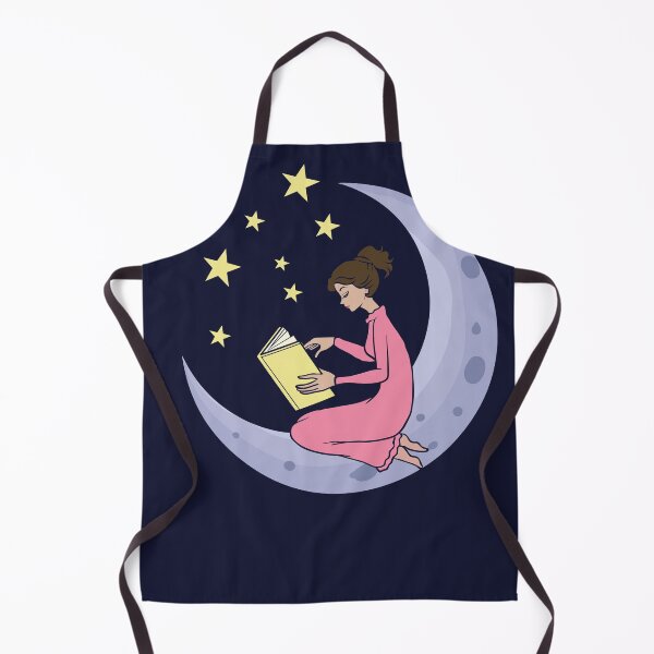 Item preview, Girl reads book on crescent moon in nightie designed and sold by Sandra78.