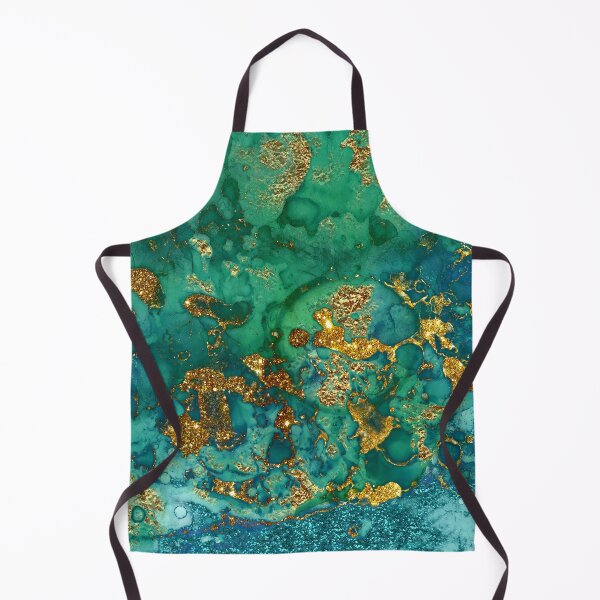 Item preview, Sparkling Gold Glitter on Green and Blue Faux marble designed and sold by MysticMarble.