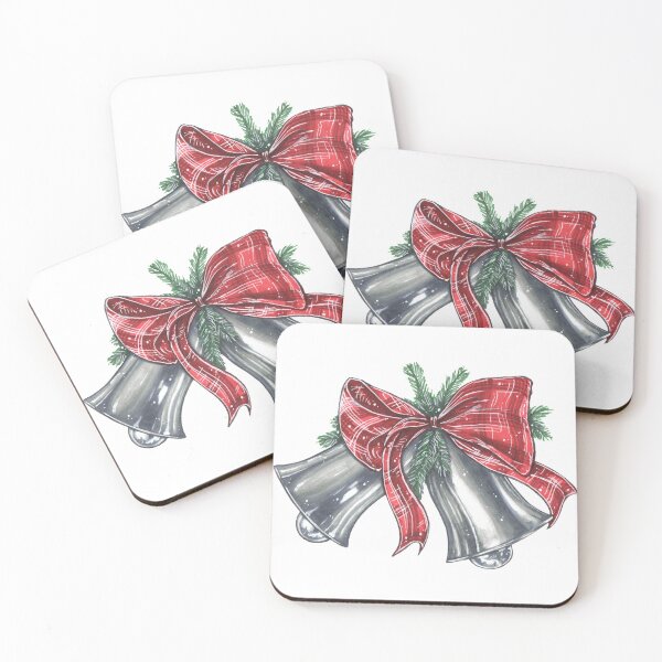 Item preview, Silver Christmas bells with red ribbon designed and sold by tanyatej.