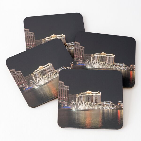 Item preview, Splendiferous Las Vegas Fountains - Dainty Jets with Bellagio and Caesars Palace at Midnight designed and sold by Georgia Mizuleva.