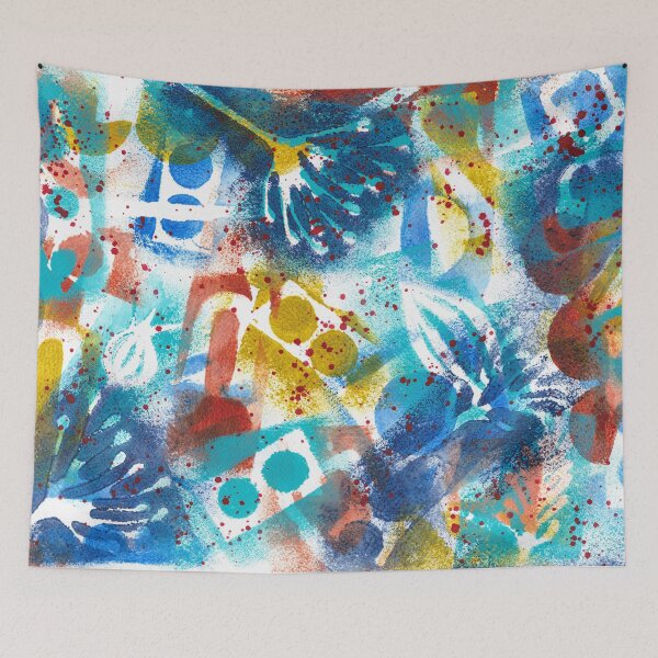 Item preview, Wildflowers monoprint painting 3 designed and sold by kittyvdheuvel.