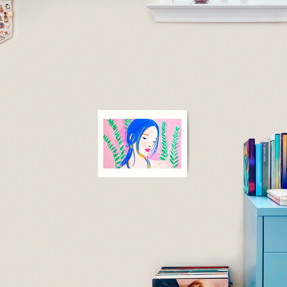 Girl and Aroid Palm Art Print