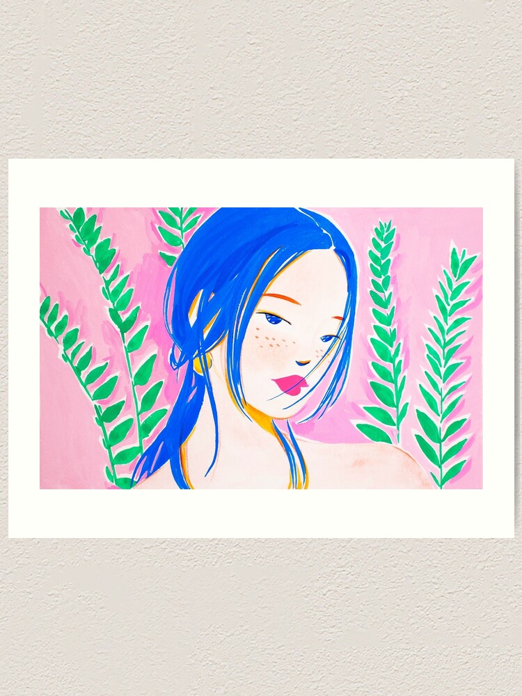 Alternate view of Girl and Aroid Palm Art Print