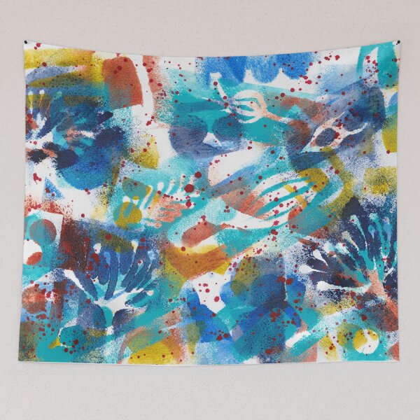 Item preview, Wildflowers monoprint painting 4 designed and sold by kittyvdheuvel.