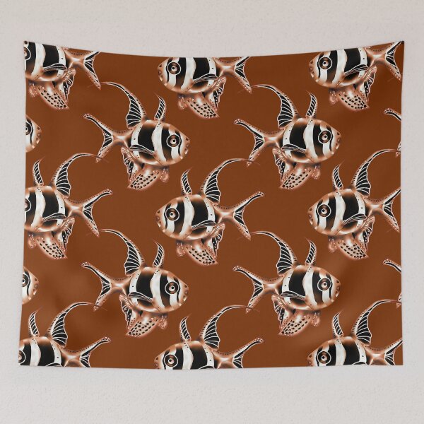 Item preview, cute pattern with chocolate fishes designed and sold by AsyaTury.