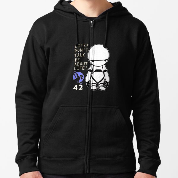 Marvin - The Hitchhiker's Guide to the Galaxy Zipped Hoodie