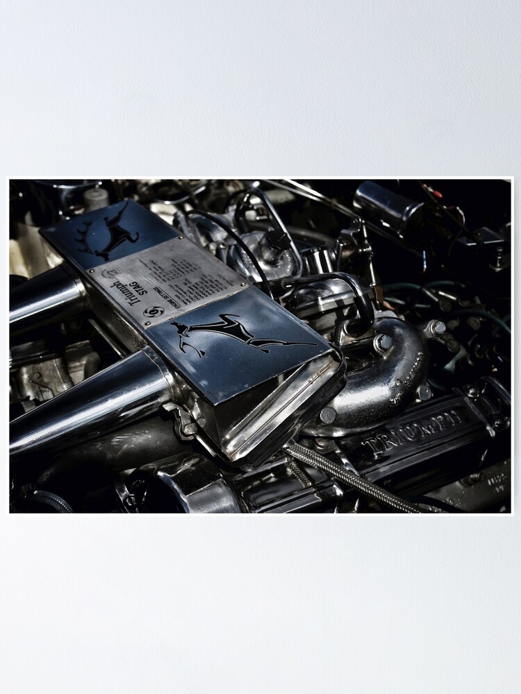 "Triumph Stag Classic Car Engine" Poster by mattkeil Redbubble